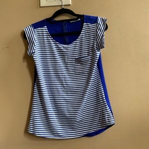 Blue and white striped shirt